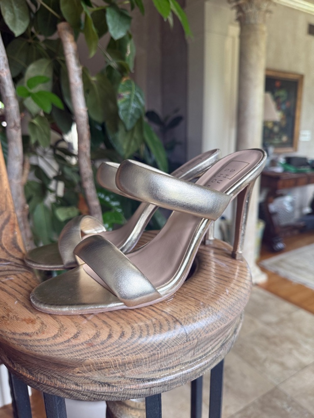 SHU SHOP ladies, gold, heeled, sandals, excellent condition, size 8 - Picture 8 of 9
